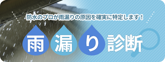 雨漏り診断：防水のプロが雨漏りの原因を確実に特定します！